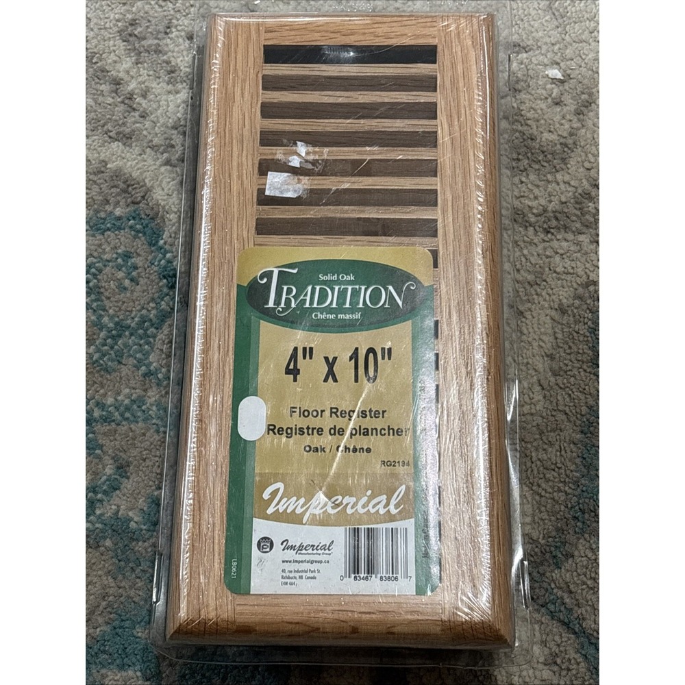 4 x 10-Inch Oak Louvered Hardwood Floor Register